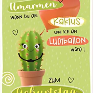 SUSY CARD Carte d'anniversaire Wiggle "Cactus"