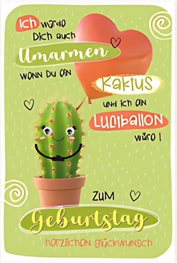 SUSY CARD Carte d'anniversaire Wiggle "Cactus"