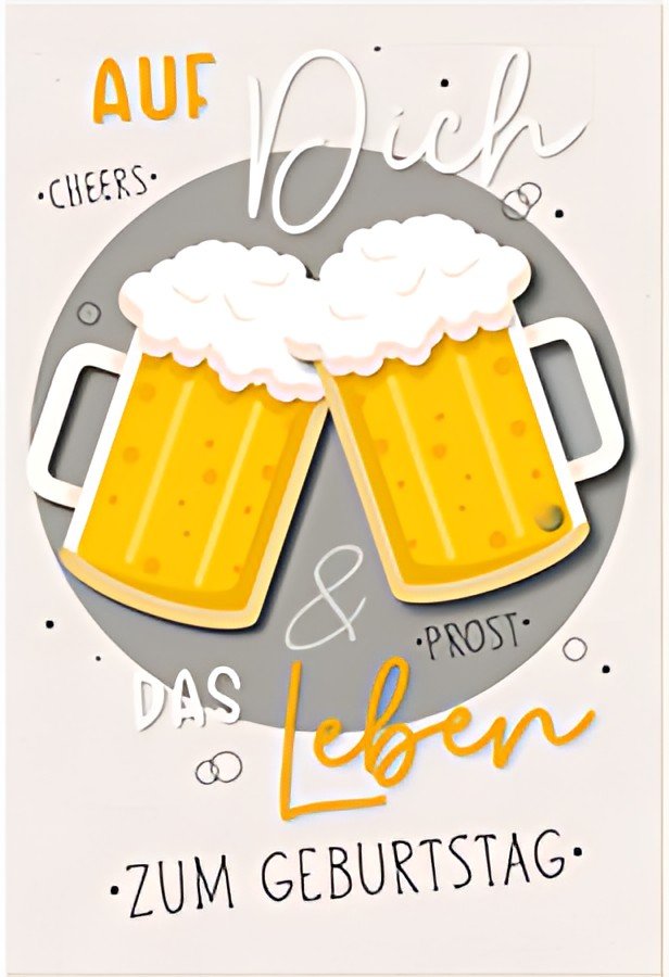 SUSY CARD Geburtstagskarte Round "Biergläser"
