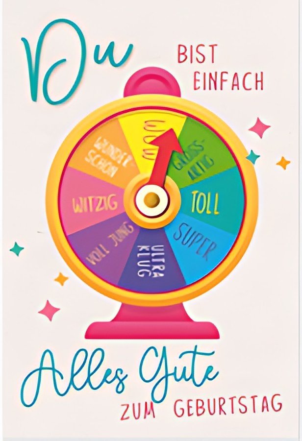SUSY CARD Geburtstagskarte Round "Wecker"