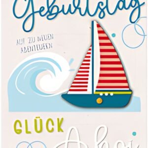 SUSY CARD Geburtstagskarte Round "Segelboot"