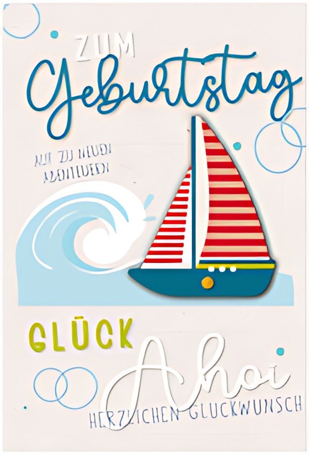 SUSY CARD Geburtstagskarte Round "Segelboot"