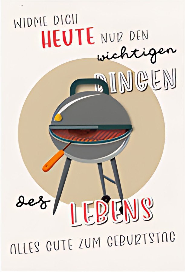 SUSY CARD Geburtstagskarte Round "Grill"