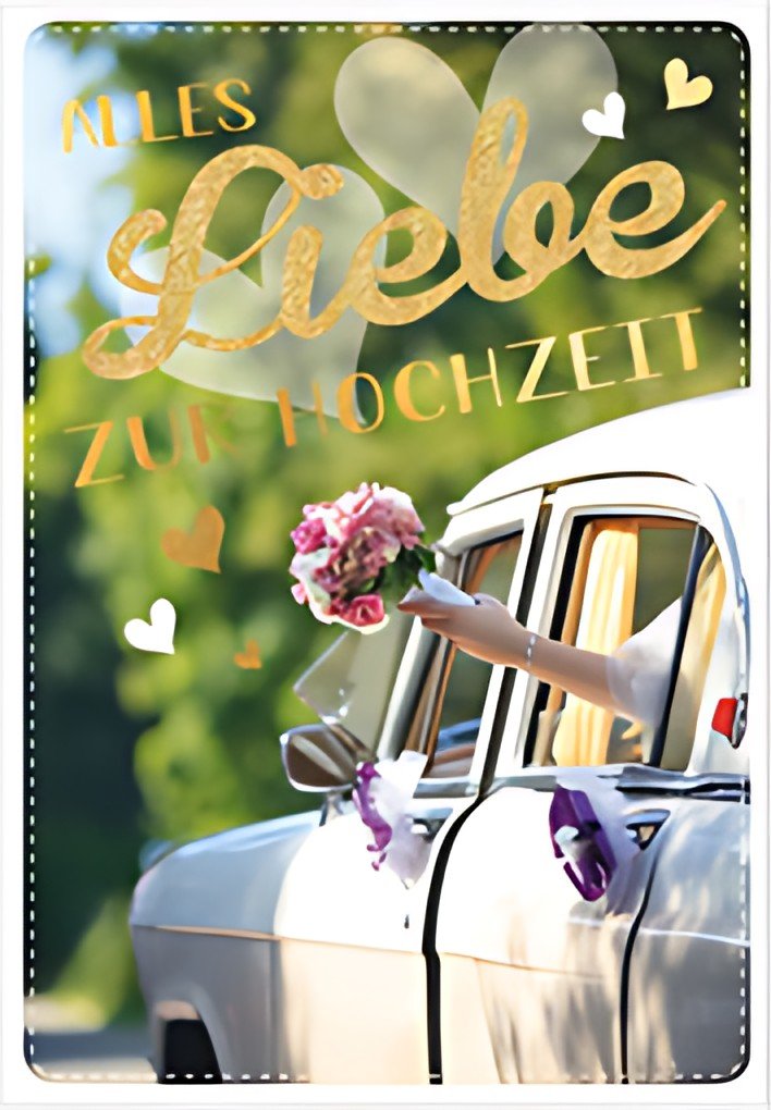 SUSY CARD XL-Hochzeitskarte "Auto"