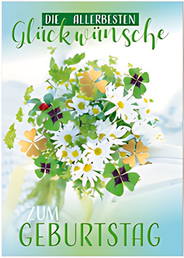 SUSY CARD Geburtstagskarte "Glücksblumen", DIN A5