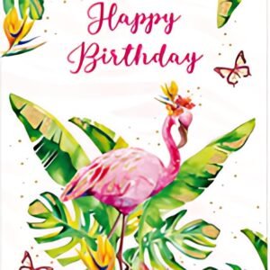 SUSY CARD Carte d'anniversaire Wish and Bloom "Flamant rose"