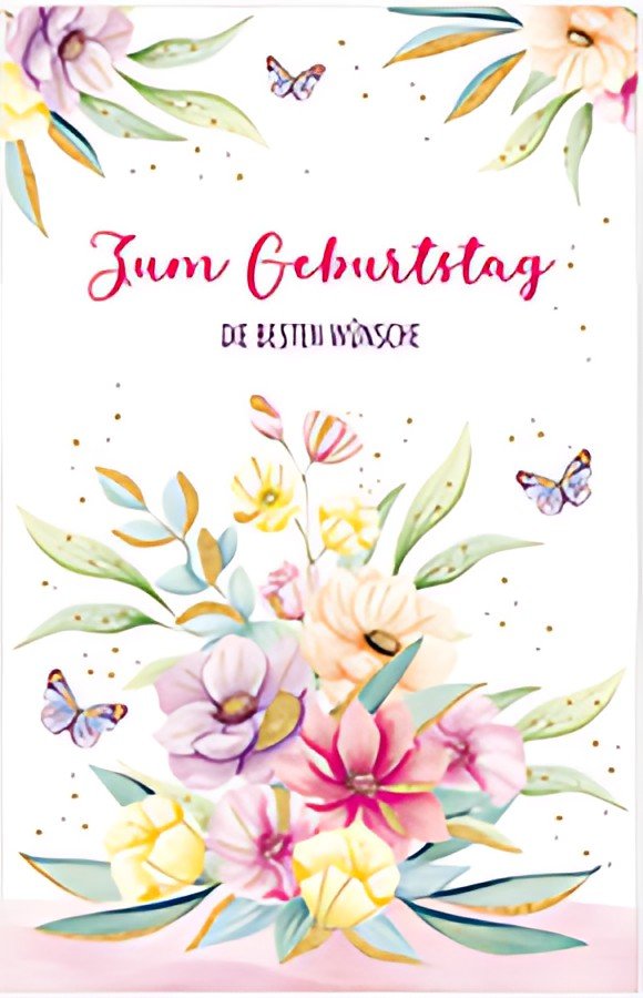 SUSY CARD Carte d'anniversaire Wish and Bloom « Arrangement floral »