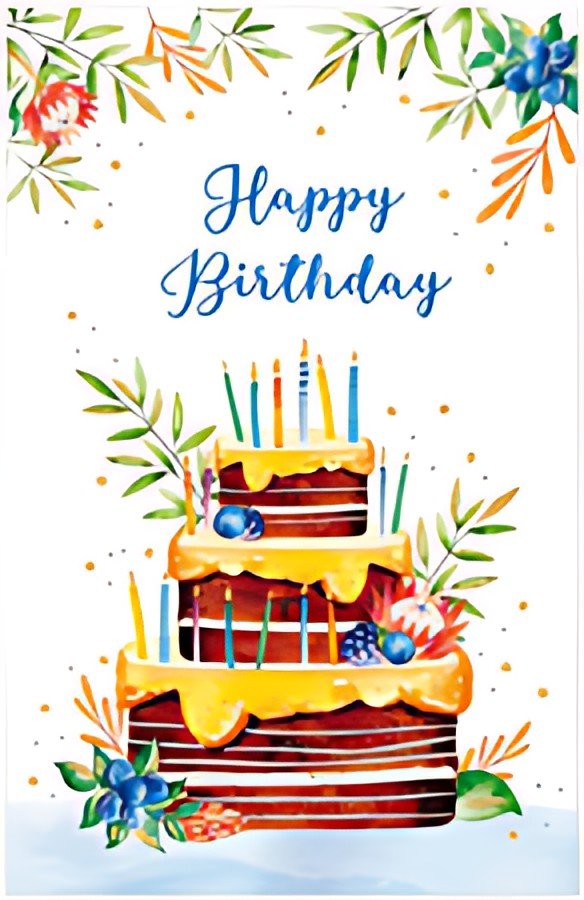 SUSY CARD Carte d'anniversaire Wish and Bloom "Pièce montée"