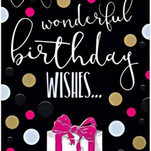 SUSY CARD Carte d'anniversaire Goldelicious "Pois"