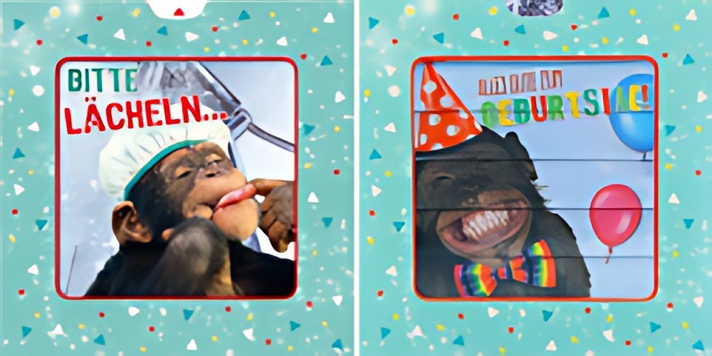 SUSY CARD Carte d'anniversaire 3D coulissante "Singe"