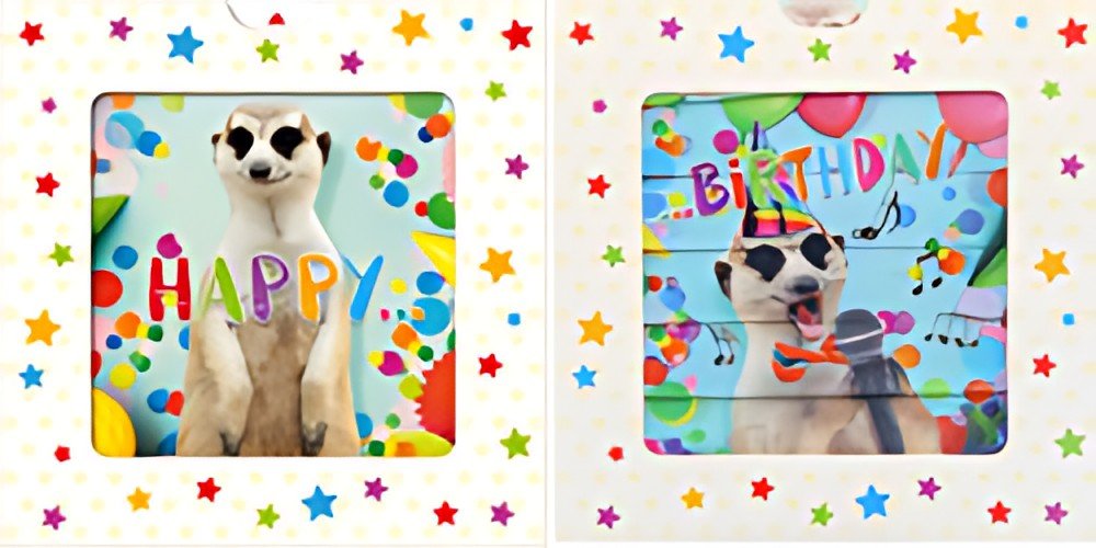 SUSY CARD Carte d'anniversaire 3D coulissante "Suricate"