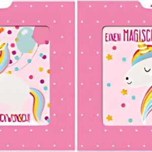 SUSY CARD Carte d'anniversaire 3D coulissante "Licorne"
