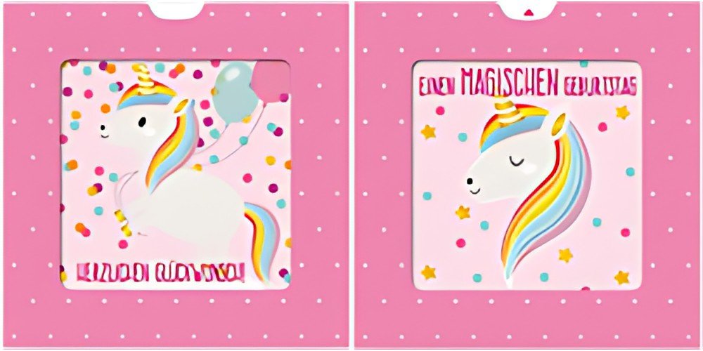 SUSY CARD Carte d'anniversaire 3D coulissante "Licorne"