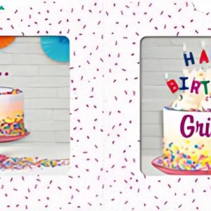 SUSY CARD Carte d'anniversaire 3D coulissante "Gâteau"