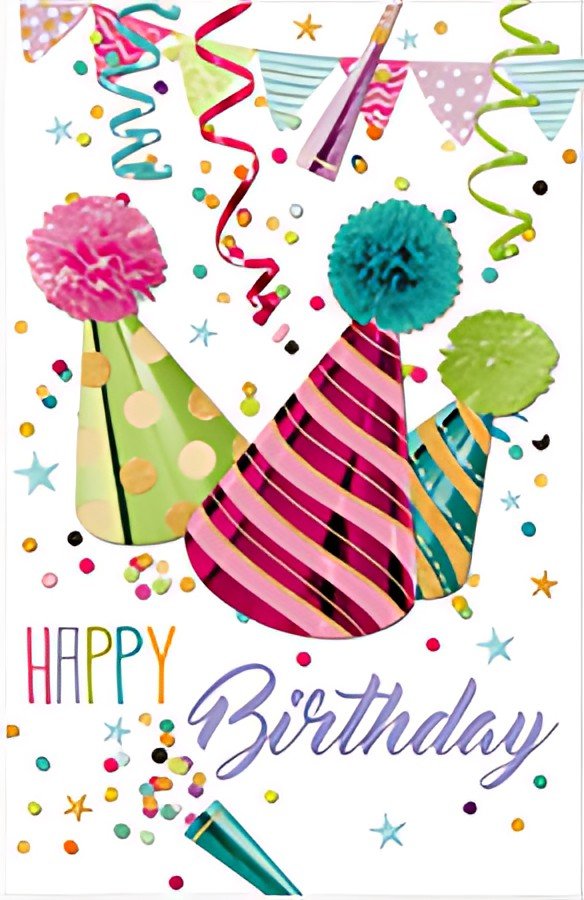 SUSY CARD Carte d'anniversaire Confettis "Chapeaux de fête"