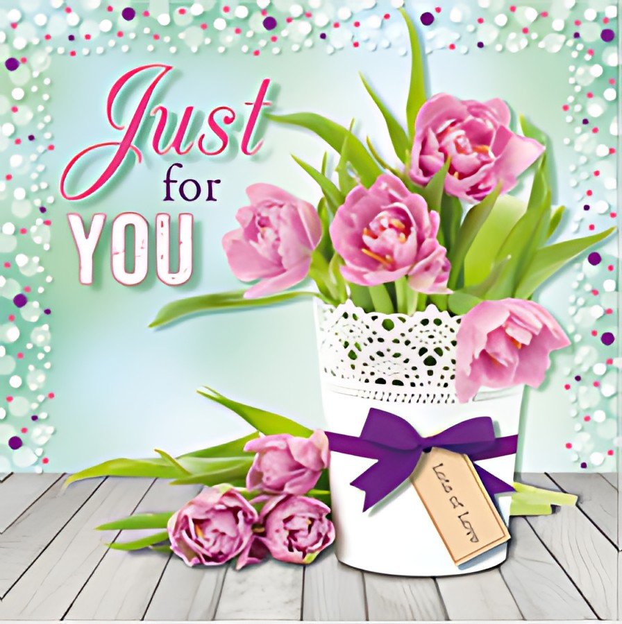 SUSY CARD Carte de voeux 3D "Bouquet de tulipes"