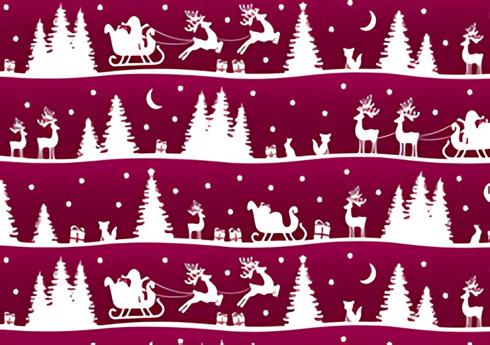 SUSY CARD Papier cadeau de Noël "traineaux élans"