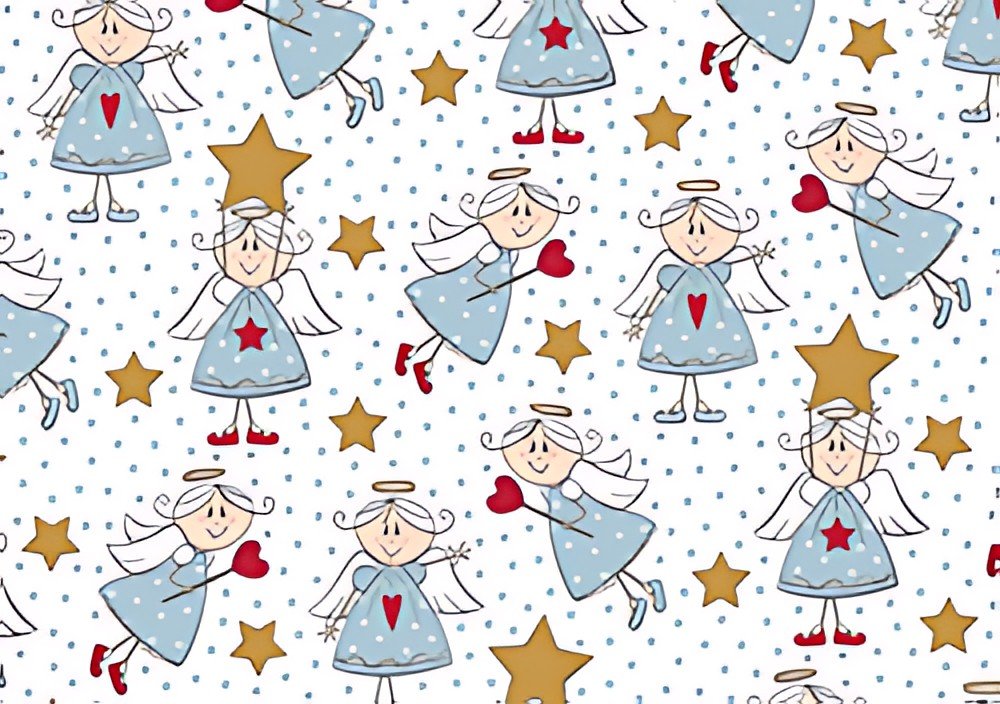 SUSY CARD Papier cadeau de Noël "angelot étoile"
