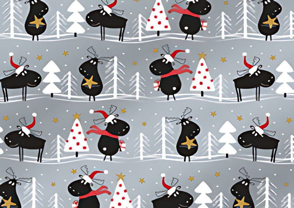 SUSY CARD Papier cadeau de Noël "renne noir"