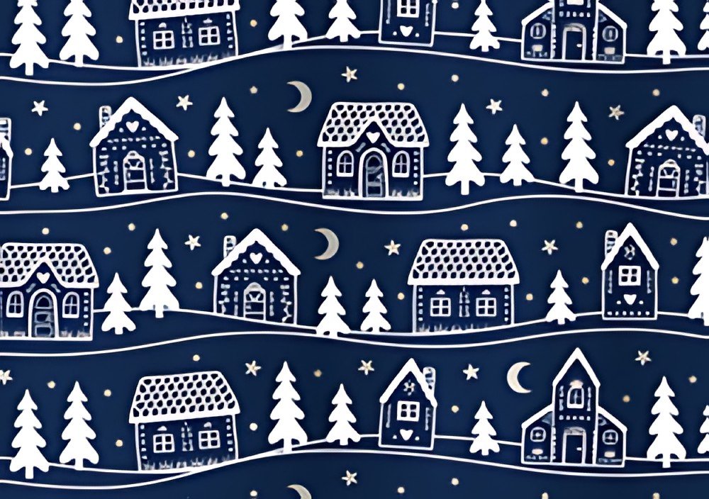 SUSY CARD Papier cadeau de Noël "maisonnettes"