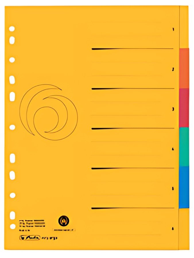herlitz Intercalaire carton, A4 extra large, 10 touches, uni