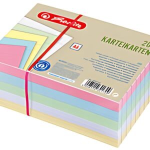 herlitz Fiches Recycling, format A6, ligné, assortiment