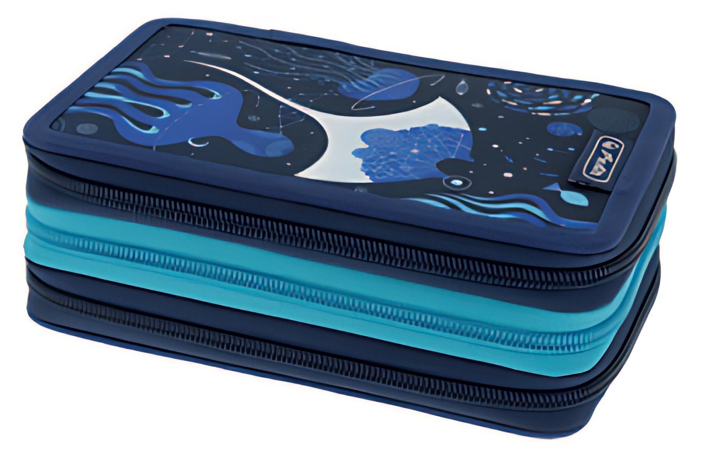 herlitz Étui scolaire TriCase "Deep Ocean", 31 pièces