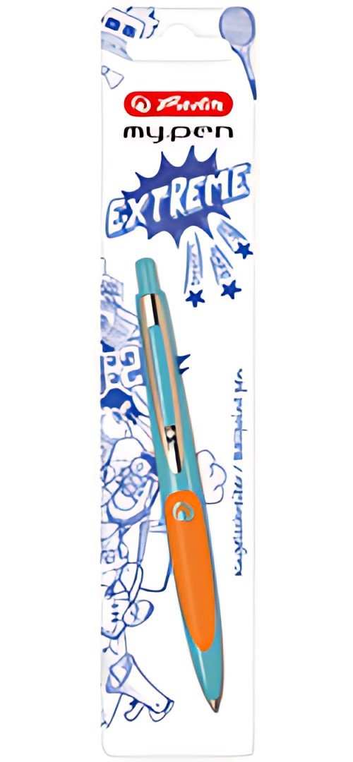 herlitz Stylo à bille rétractable my.pen, rose/blanc