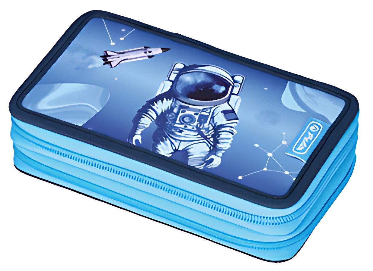 herlitz Étui scolaire double "Cosmic Explorer", 23 pièces