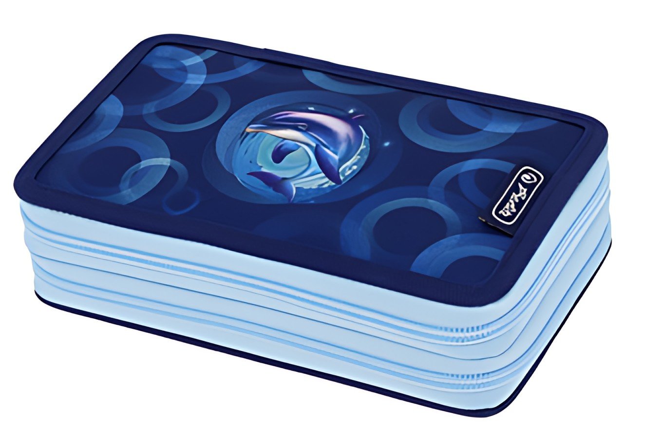 herlitz Schüleretui Doppel "Dolphin Ride", 23-teilig