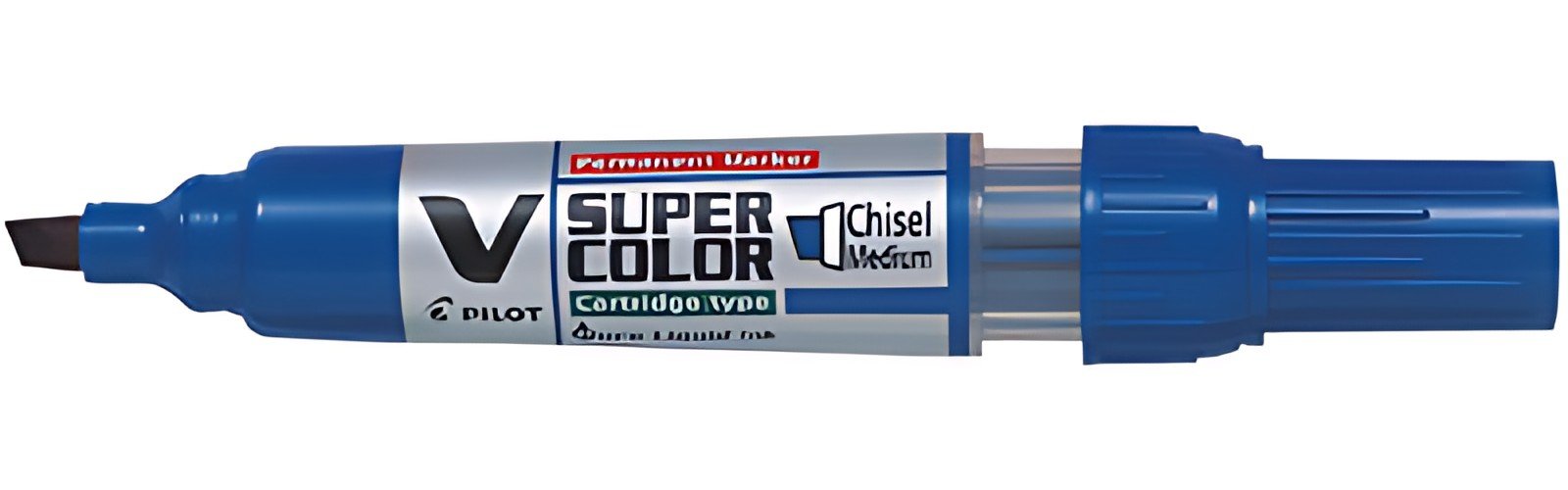 PILOT Marqueur permanent V SUPER COLOR, biseauté, bleu