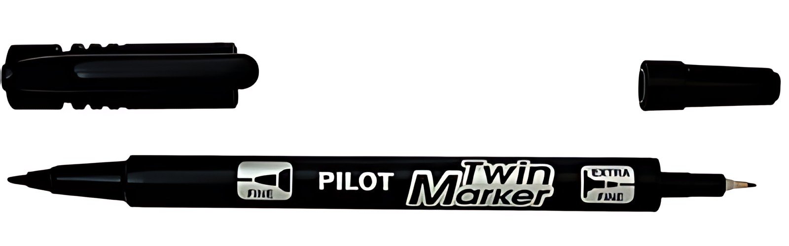 PILOT Marqueur permanent Twin Marker, extra fin, noir