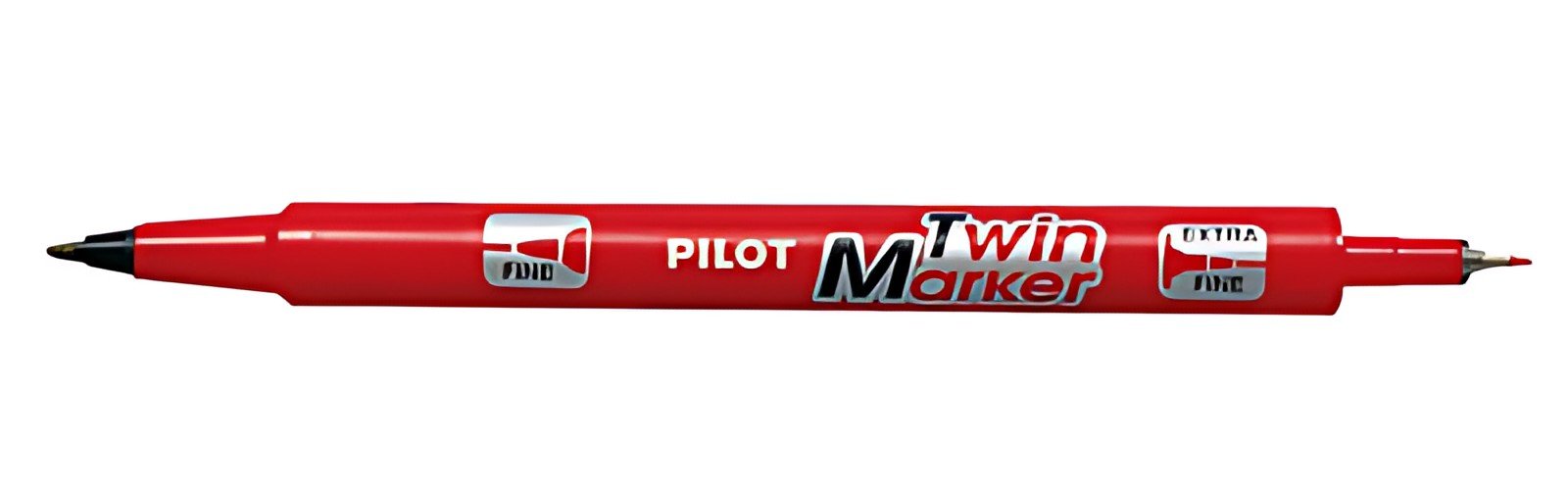 PILOT Marqueur permanent Twin Marker, extra fin, rouge