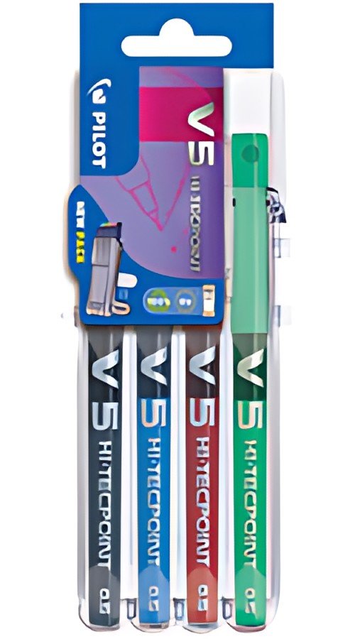 PILOT Stylo roller Hi-Tecpoint V5 Set2Go, étui de 4