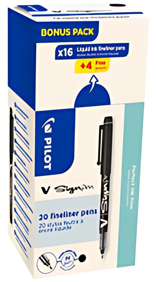 PILOT Stylo feutre V Sign Pen, VALUE PACK, noir