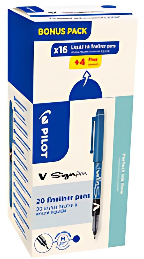 PILOT Stylo feutre V Sign Pen, VALUE PACK, bleu