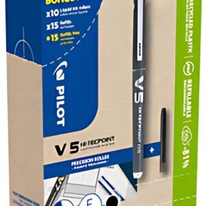PILOT Stylo roller V5 HI-TECPOINT, BONUS PACK, noir