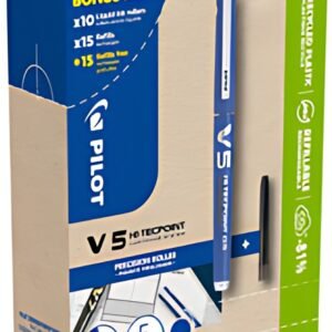 PILOT Stylo roller V5 HI-TECPOINT, BONUS PACK, bleu