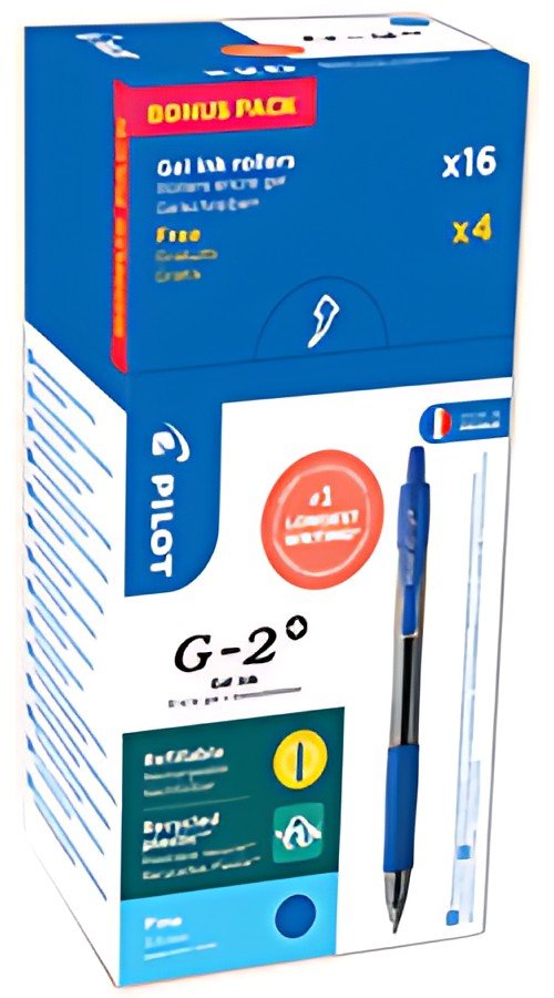 PILOT Stylo roller à encre gel G-2 PLUS 05, VALUE PACK, bleu