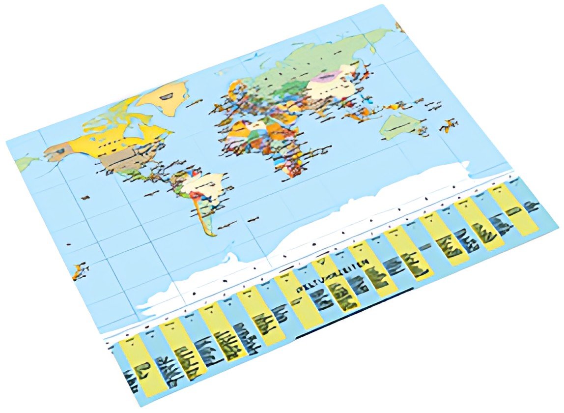 Läufer Sous-main carte géopolitique, 400 x 530 mm,