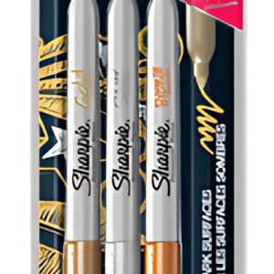 Sharpie Marqueur permanent métallisé, carte blister de 3