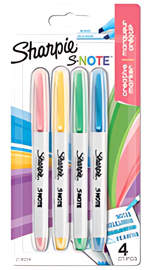 Sharpie Marqueur créatif S-NOTE, carte blister de 4