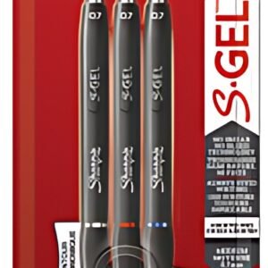 Sharpie Stylo encre gel S-GEL, 0,7 mm, assorti, blister de 3