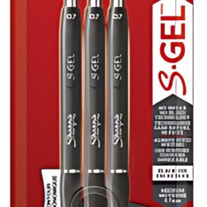 Sharpie Stylo encre gel S-GEL, 0,7 mm, noir, blister de 3