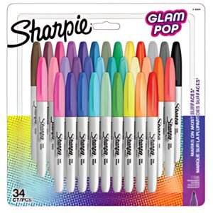 Sharpie Marqueur permanent FINE "Glam Pop", blister de 34