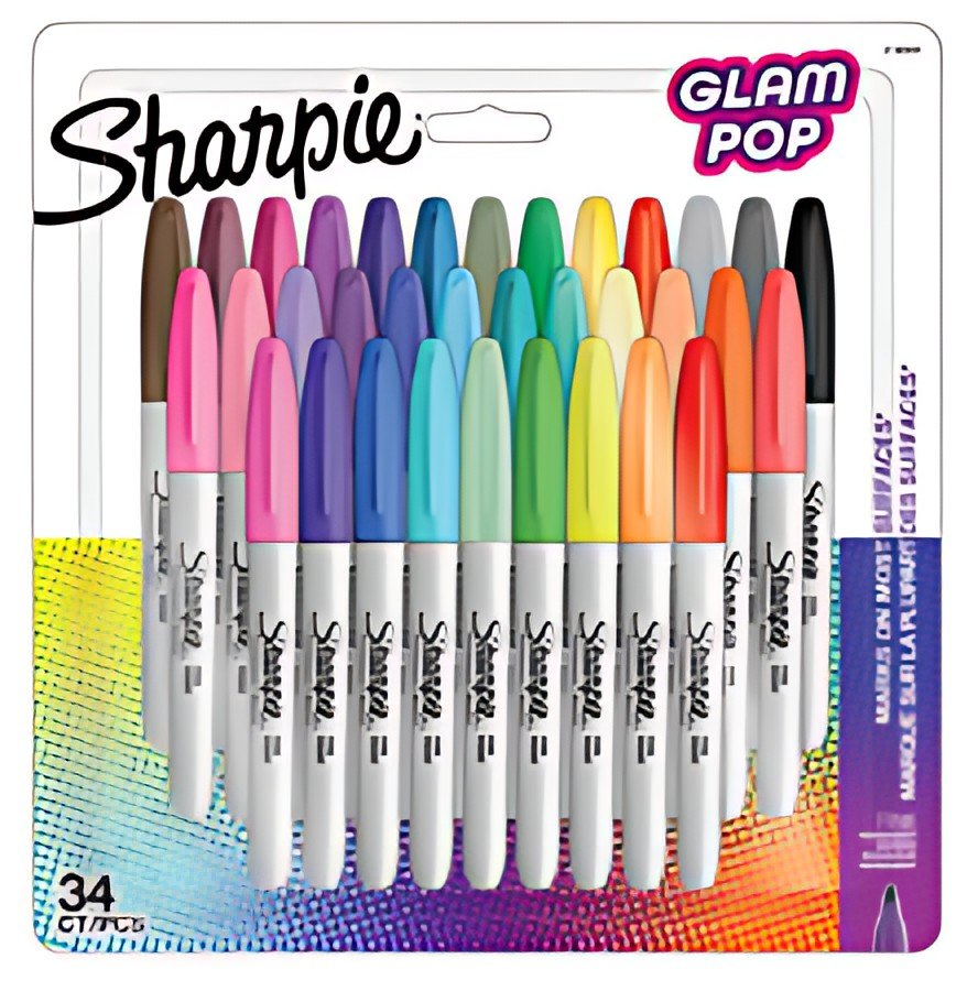 Sharpie Marqueur permanent FINE "Glam Pop", blister de 34