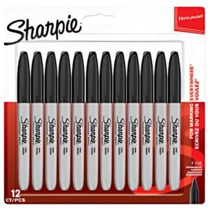 Sharpie Marqueur permanent FINE, blister de 12, noir