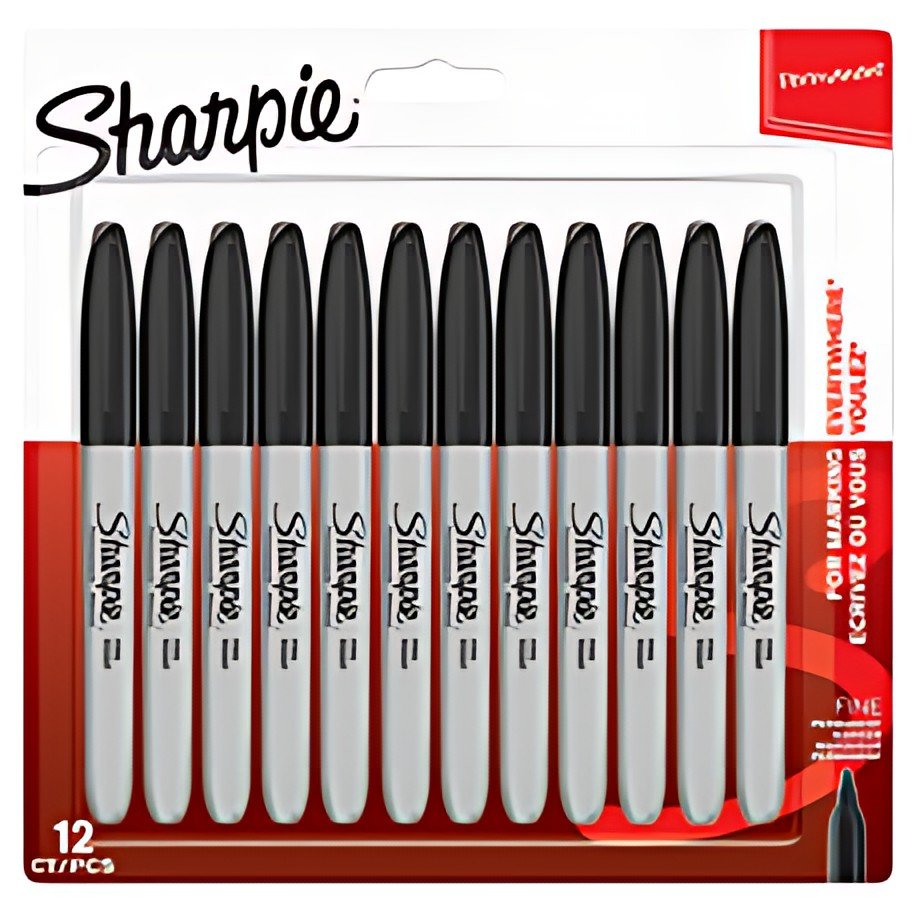 Sharpie Marqueur permanent FINE, blister de 12, noir