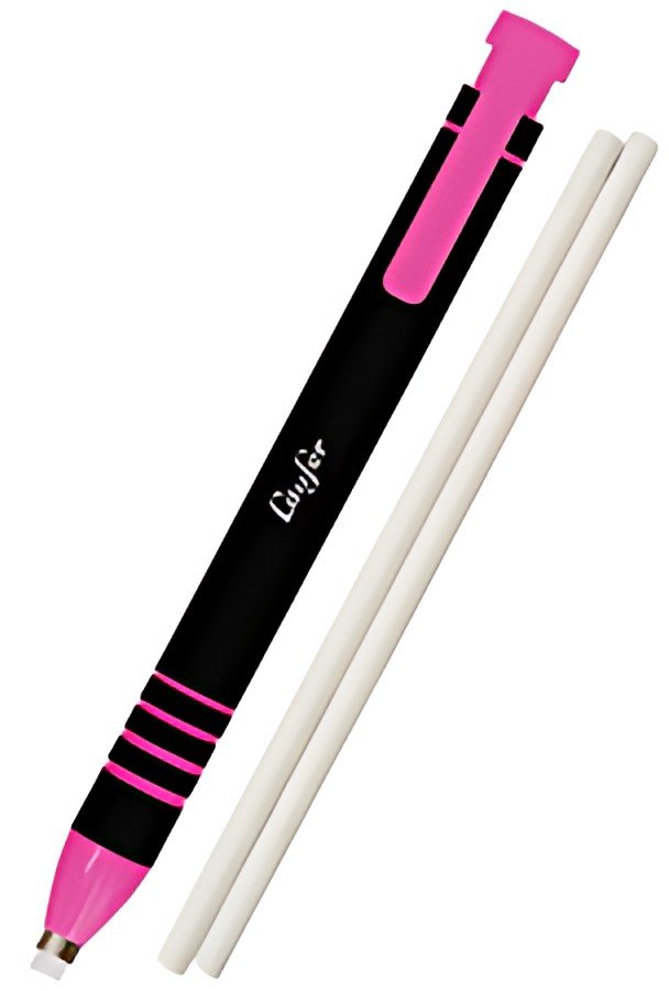 Läufer Stylo-gomme en plastique, 2 gommes de rechange, rose