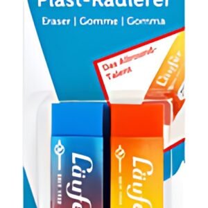 Läufer Gomme en plastique PLAST COLOR, carte blister de 2